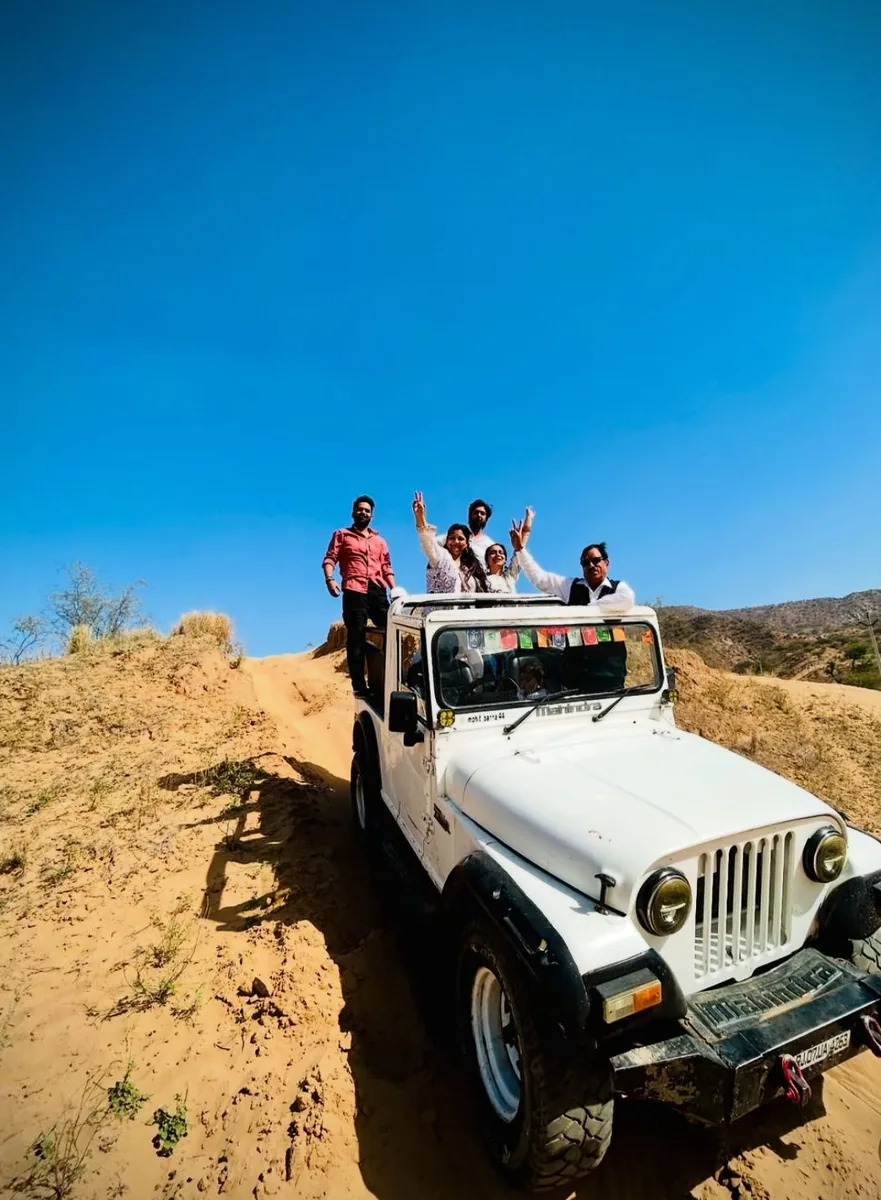 A camel ride through the desert near Pushkar