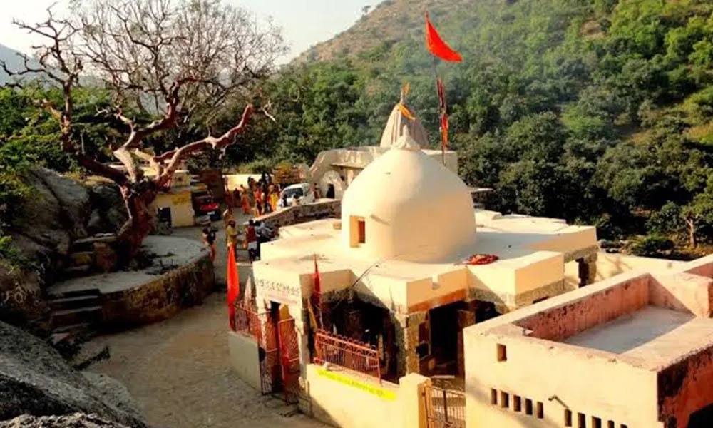 A temple on a sacred route through the hills around Pushkar